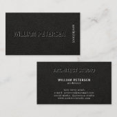 Luxe zwarte lederen professional visitekaartje (Voorkant / Achterkant)