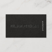 Luxe zwarte lederen professional visitekaartje (Voorkant)