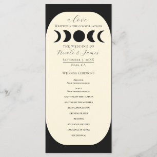 Luxe zwarte maanfase-huwelijksprogramma 'Lunar Lux Menu