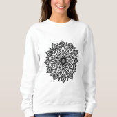 Luxe zwarte Mandala Design sweatshirt. Trui (Voorkant)