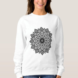 Luxe zwarte Mandala Design sweatshirt. Trui