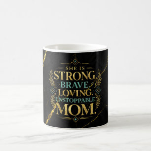 Luxe zwarte marmeren gouden ader achtergrond wrap koffiemok