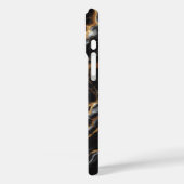 Luxe zwarte marmeren hoes - Elegant goud & wit F (Achterkant / Links)