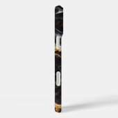 Luxe zwarte marmeren hoes - Elegant goud & wit F (Achterkant / Rechts)