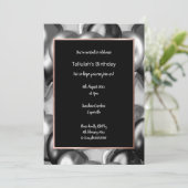 LUXE ZWARTE METALLIGE BALLOONINVITATIE KAART (Staand voorkant)