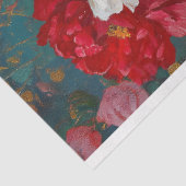 Luxe Zwarte Paspop Rode Bloemendecoupage Tissuepapier (Detail)