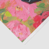 Luxe Zwarte Paspop Roze Bloemendecoupage Tissuepapier (Detail)
