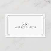Luxe zwarte professionele monogram visitekaartje (Voorkant)