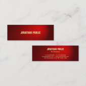 Luxe zwarte rode draagtas van elegant mini visitekaartje (Voorkant / Achterkant)