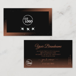 Luxe zwarte roodbaars mousserende diamanten met Lo Visitekaartje