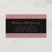 Luxe zwarte Roos Gold Sparkle Glitter-schijven Visitekaartje (Achterkant)