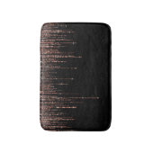 Luxe zwarte Roos Gold Sparkly Glitter Fringe Badmat (Voorkant Verticaal)