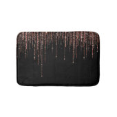 Luxe zwarte Roos Gold Sparkly Glitter Fringe Badmat (Voorkant)