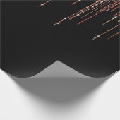 Luxe zwarte Roos Gold Sparkly Glitter Fringe Cadeaupapier (Hoek)