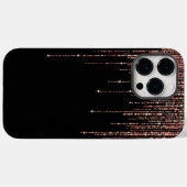 Luxe zwarte Roos Gold Sparkly Glitter Fringe Case-Mate iPhone Case (Achterkant (horizontaal))