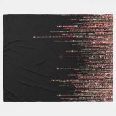Luxe zwarte Roos Gold Sparkly Glitter Fringe Fleece Deken (Voorkant (Horizontaal))