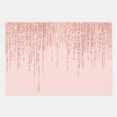 Luxe zwarte Roos Gold Sparkly Glitter Fringe Inpakpapier Vel (Voorkant 2)