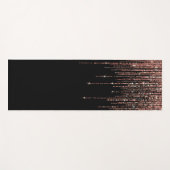 Luxe zwarte Roos Gold Sparkly Glitter Fringe Yogamat (Voorkant (horizontaal))