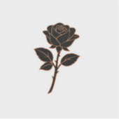 Luxe Zwarte Roos Sticker Moderne Metalen Koper D (Voorkant)