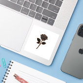 Luxe Zwarte Roos Sticker Moderne Metalen Koper D (Laptop met iPhone)