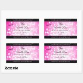 Luxe zwarte roze gelitter-productetiketten toevoeg rechthoekige sticker (Vel)