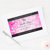 Luxe zwarte roze gelitter-productetiketten toevoeg rechthoekige sticker (Envelop)