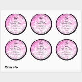 Luxe zwarte roze gelitter-productetiketten toevoeg ronde sticker (Vel)