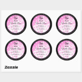 Luxe zwarte roze gelitter-productetiketten toevoeg ronde sticker (Vel)