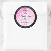Luxe zwarte roze gelitter-productetiketten toevoeg ronde sticker (Tas)