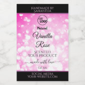 Luxe zwarte roze gelitter-productetiketten toevoeg voedselcontainer etiket (Enkel label)