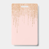 Luxe zwarte roze goudvrije rand badge (Achterkant)