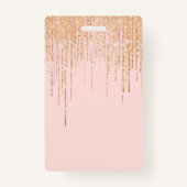 Luxe zwarte roze goudvrije rand badge (Achterkant)