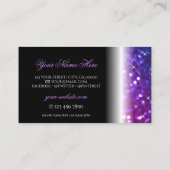 Luxe zwarte roze Paarse spaarpels stijlvol Visitekaartje (Achterkant)