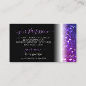 Luxe zwarte roze Paarse spaarpot Visitekaartje (Achterkant)