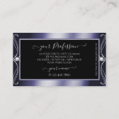 Luxe  zwarte sparkle Diamonds voegt Logo toe Visitekaartje (Achterkant)