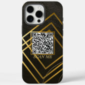 Luxe zwarte telefoonhoes met aangepaste QR-code Case-Mate iPhone Case (Achterkant)