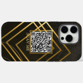 Luxe zwarte telefoonhoes met aangepaste QR-code Case-Mate iPhone Case (Achterkant (horizontaal))