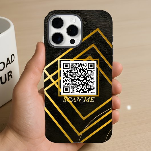 Luxe zwarte telefoonhoes met aangepaste QR-code Case-Mate iPhone Case