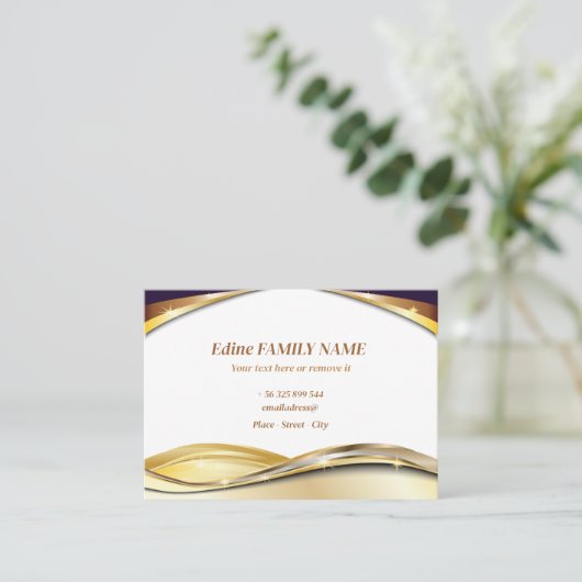 Luxe zwarte visitekaartjes (Staand voorkant)