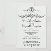 Luxe zwarte & witte bridale Shower-uitnodigingen Kaart (Voorkant / Achterkant)