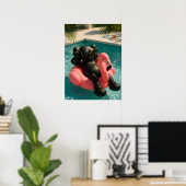 Luxe Zwembad Vibes Poster | Zomer Flamingo (Thuiskantoor)