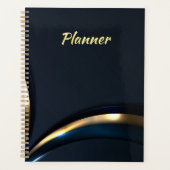 Luxearme blauwe goudplanoloog voor mannen planner (Voorkant)