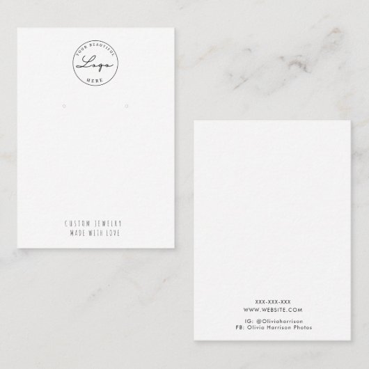 Luxearme, minieme juwelenvertoning Kaart Visitekaartje (Voorkant / Achterkant)