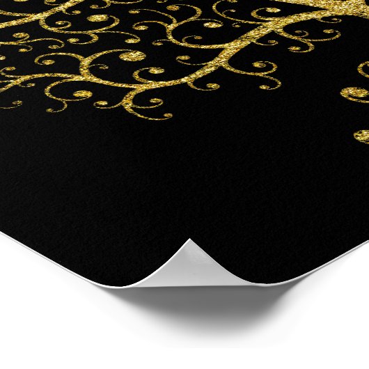 Luxeboom van Life Black Gold Modern Poster (Hoek)