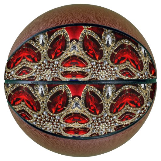 luxediamantgoud ruby red rhinestone basketbal (Voorkant)