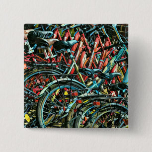 Luxegiften voor fietsers vierkante button 5,1 cm