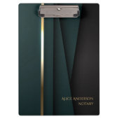 Luxegroen goudelegant notaris simpele glazuur pock klembord (Voorkant)