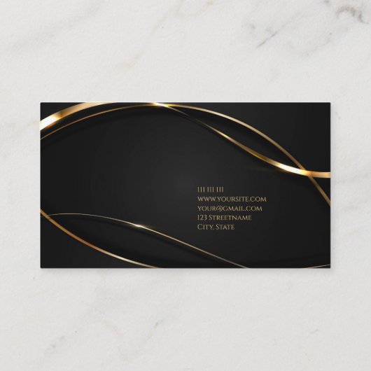 Luxegroen goudelegant notaris Visitekaartje (Achterkant)