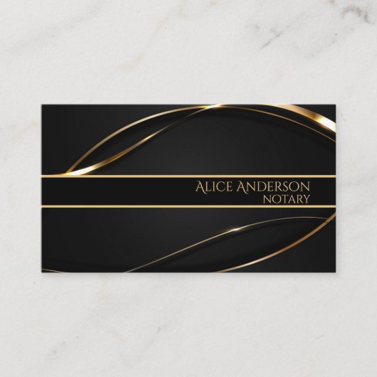 Luxegroen goudelegant notaris Visitekaartje (Voorkant)