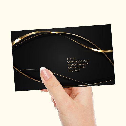 Luxegroen goudelegant notaris Visitekaartje